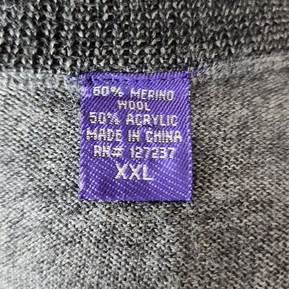 Alan Flusser Merino Wool Blend 1/4 Zip Pullover Sweater Gray Size XXL - Picture 7 of 7